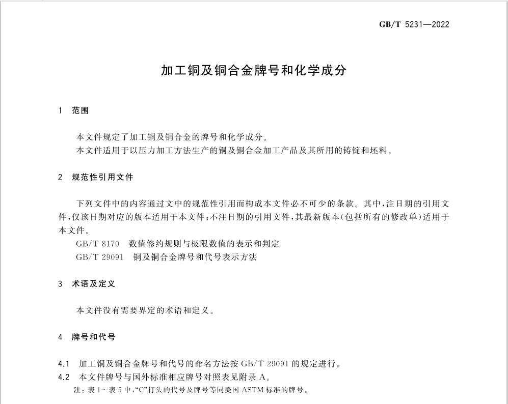 Processing copper and copper alloy grades and chemical composition GB/T5231-2012|Academy|Luoyang Jingshun Copper Co.,Ltd.